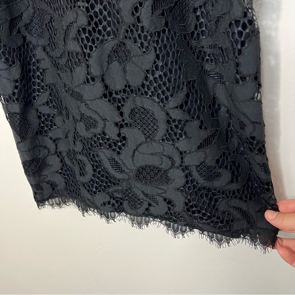 DVF Zarita Lace Little Black Dress LBD 2010s Y2K Fairy Goth Sz 0 - Picture 8 of 12